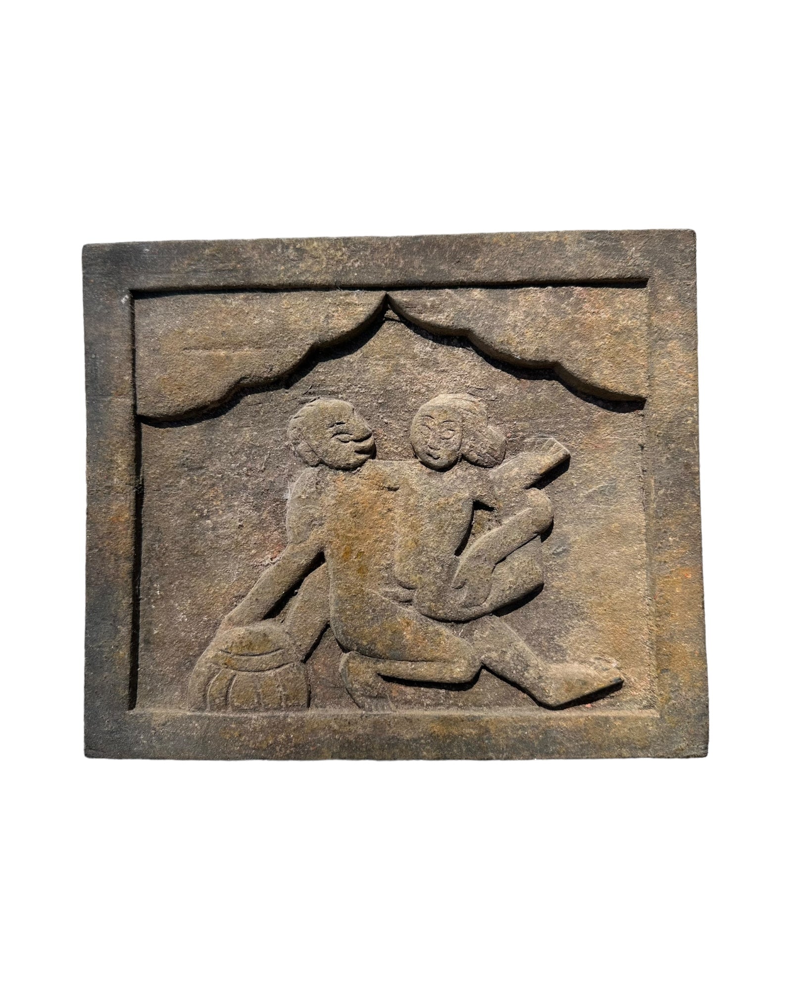 Vintage Hand-Carved Kama Sutra Pose Wooden Block - Tibet Arts & Healing